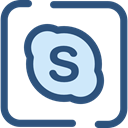 Logo, Skype, social media, social network, logotype, Brand, Video Call, Brands And Logotypes DarkSlateBlue icon
