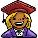 user, education, student, Avatar, Graduate Black icon