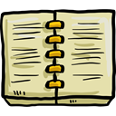 Address book, Notebook, Business, Agenda, bookmark, education PaleGoldenrod icon
