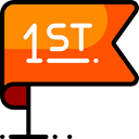 First, award, trophy, Prize, Best, flags OrangeRed icon