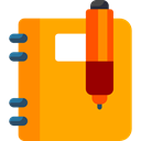 bookmark, education, Address book, Notebook, Business, Agenda Orange icon