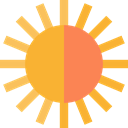 sun, weather, nature, Sunny, warm, summer, meteorology, Summertime Goldenrod icon