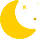 Half Moon, Moon Phase, miscellaneous, Moon, night, nature Gold icon