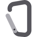 security, miscellaneous, Attachment, Carabiner, Tools And Utensils Black icon