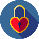 Love And Romance, padlock, romantic, Tools And Utensils, Heart Shaped, Key, love SteelBlue icon