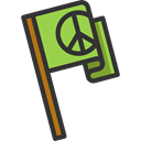 flag, love, miscellaneous, hippie, Peace, loving, Pacifism Black icon