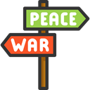 Panel, Pointer, Direction, war, Peace, Signaling Black icon