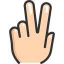 Hand, win, hippie, winner, Peace, Gestures, Hand Gesture, Hands And Gestures NavajoWhite icon