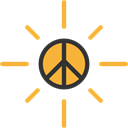 Peace, warm, summer, meteorology, sun, weather, nature, Sunny, Summertime Black icon