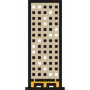 Architectonic, Architecture And City, town, buildings, skyscraper, urban, Building, city Black icon
