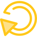Arrows, Reload, Orientation, loading, Direction, ui, Multimedia Option, Circular Arrow Gold icon
