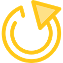 Arrows, Reload, Orientation, loading, Direction, ui, Multimedia Option, Circular Arrow Gold icon