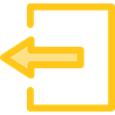 Arrows, logout, Direction, ui, left arrow Gold icon