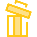 Bin, Garbage, Can, ui, recycling, Multimedia Option, Ecology And Environment, delete, Trash Gold icon