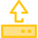 outbox, Direction, ui, up arrow, Arrows, upload, uploading, Multimedia Option Gold icon
