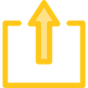 outbox, Direction, ui, up arrow, uploading, Multimedia Option, Arrows, upload Gold icon