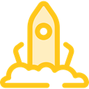 Rocket, transportation, transport, Space Ship, Rocket Ship, Space Ship Launch, Rocket Launch Gold icon