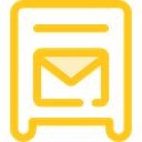 Email, envelope, Message, mail, post office, Mailbox, Communications Gold icon