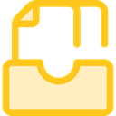 Email, File, mail, miscellaneous, tool, inbox, interface, symbols, tray, symbol Gold icon
