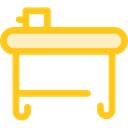 education, Chair, Classroom, Teacher Desk Gold icon