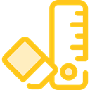 writing, School Materials, Tools And Utensils, ruler, Eraser, education Gold icon