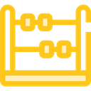Finance And Business, Counting Frame, calculate, finances, counting, maths, mathematics, education Gold icon