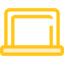 Laptop, Computer, Electric, education, technology, computing Gold icon