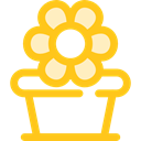 Flower, nature, garden, pot, blossom, Botanical Gold icon