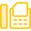 phone, Fax, telephone, technology, Communications, phone call, Office Material Gold icon