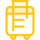 trolley, travel, transport, luggage, baggage Gold icon