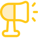megaphone, loudspeaker, shout, Tools And Utensils, protest, Communications, announcer Gold icon