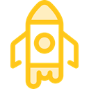 Rocket, transportation, transport, Space Ship, Rocket Ship, Space Ship Launch, Rocket Launch Gold icon