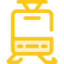 Automobile, Public transport, transportation, transport, vehicle, Tram Gold icon