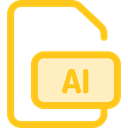Files And Folders, document, Ai, Extension, interface, file format Gold icon