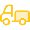 Delivery, transportation, truck, transport, vehicle, Automobile, Delivery Truck, Cargo Truck, Shipping And Delivery Gold icon