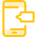 Communications, mobile phone, cellphone, smartphone, technology, touch screen Gold icon