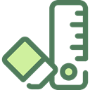 ruler, Eraser, education, writing, School Materials, Tools And Utensils DimGray icon