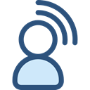 user, Avatar, Communications, transmitter Black icon
