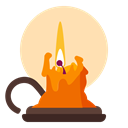 Candle, Flame, halloween, Holidays Moccasin icon