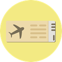 Passage, Plane Ticket, travel, Holidays, Airfare Khaki icon