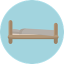 Bed, Sleeping, Furniture And Household, hotel, Sleepy, Hostel LightBlue icon