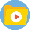 Folder, Multimedia, music, storage, videos, musical, songs, Music And Multimedia, Files And Folders CornflowerBlue icon