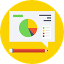 Presentation, Business, statistics, graphic, marketing, finances, financial, chart Gold icon