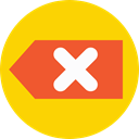 Arrows, delete, go back, previous, return, networking, left arrow Gold icon