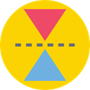 Arrows, Arrow, triangle, Triangles, Multimedia Option Gold icon