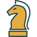 Game, knight, chess, strategy, horse, sports, piece, Sports And Competition Goldenrod icon