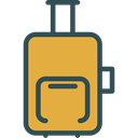 luggage, baggage, trolley, travel, transport Goldenrod icon