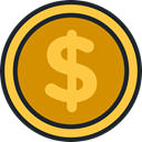 Money, coin, Cash, Dollar, Business, Currency, Business And Finance DarkGoldenrod icon