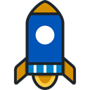 Rocket, transportation, Seo And Web, transport, startup, Space Ship Black icon