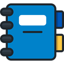Address book, Notebook, Business, Agenda, Communications, bookmark DodgerBlue icon